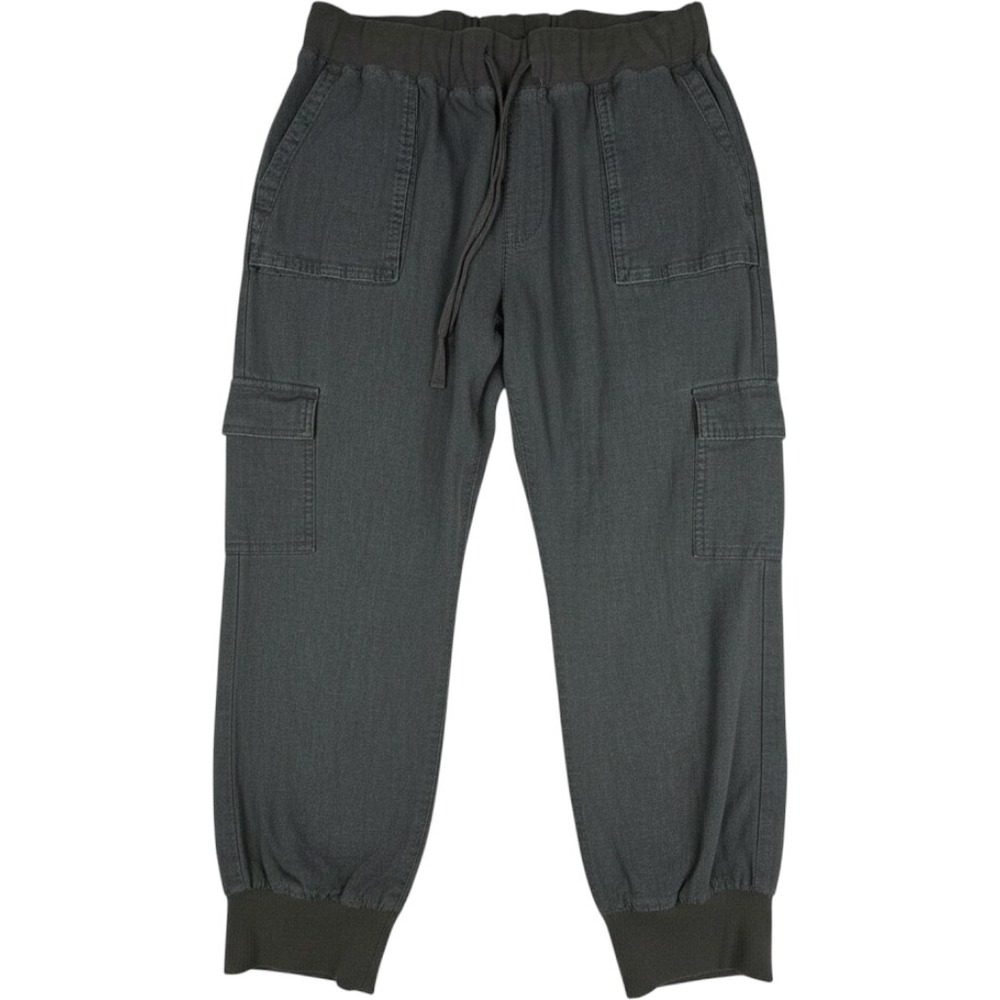 Caslon Linen Blend Cargo Jogger Pants Women Medium Gray Drawstring Casual Rayon